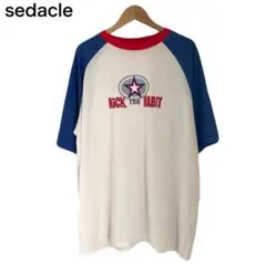 セダクル　Y2K　リンガー風Tシャツ　レディース　プリント　半袖　ワンスター　L