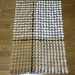 チェック柄ストール・マフラー　イエロー グレー