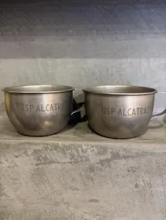 【新品】アルカトラズ刑務所　レプリカ　ステンレスカップ２個セット アルカトラズ刑務所 マグカップ コップ スプーン 2点セット アメリカ