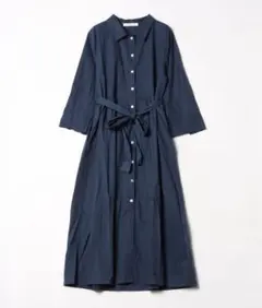 Dream garden シャツワンピース 無地 ネイビー