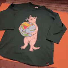 go slow caravan eco lead 地球儀猫 8分袖Tのサムネイル