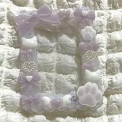 ホイップデコ 硬質ケースデコ トレカケースデコ リボン ハート 紫 パープル