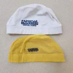 セントラルスポーツ スイムキャップ 白　黄色　水泳帽　キッズ　帽子