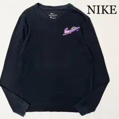 NIKE ナイキ ビッグロゴ アートプリント ロングスリーブ Tシャツ ブラック