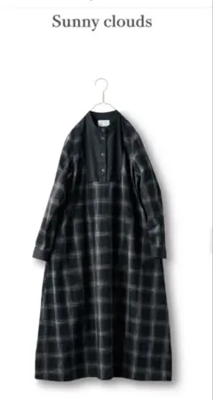 サニークラウズ かすりチェックのワンピースMPサイズ