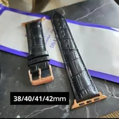 レザー Apple Watch バンド ブラック38/40/41/42ｍｍ