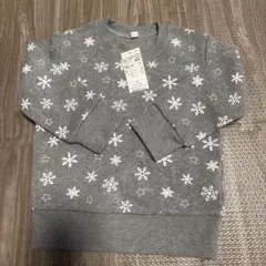 グレー 雪の結晶 トレーナー 95cm