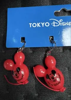 ディズニーリゾート　ミッキーバルーン　イヤリング　赤