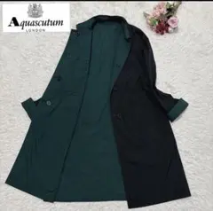 アクアスキュータム リバーシブル　グリーン×ブラック ナイロンコート Ｍ〜Ｌ