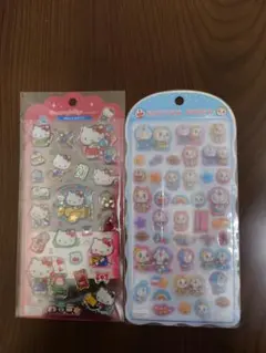 【正規品】ドロップジュエリーシール　キティ　コットンパフィ　シール　ドラえもん