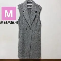 【新品未使用】【しまむら】ダブルボタンロングベスト　ロング丈ジレアウターMサイズ