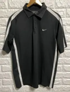 Nike DRI-FIT L ネイビー ストライプ ポロシャツ - メルカリ