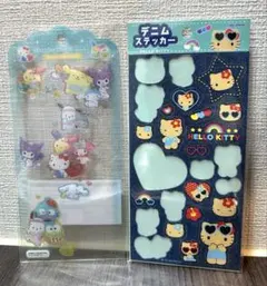サンリオ　デニムステッカー　ドロップジェリー　シール　キティ　正規品　日焼け