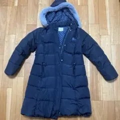 KP ニットプランナー　フード付きロングダウンコート　150 　ネイビー