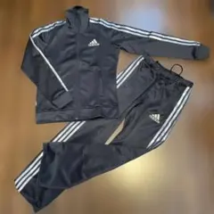 【美品】adidas レディースジャージ上下　ネイビー✖️3本ラインシルバーラメ