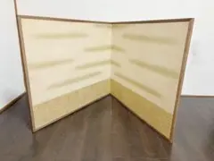 ほぼ未使用 茶道具 杉縁 ツボツボ透 風炉先屏風 取り外し式 金散らし