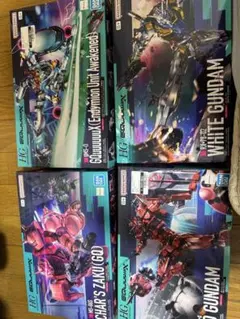 HG 赤いガンダム　白いガンダム　シャアザク　エンディミオンユニット　4点セット