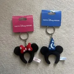 ディズニー 耳型キーホルダーセット　カチューシャキーホルダー　ミッキー　ミニー
