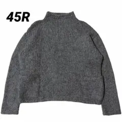 極美品】45R 藍職人いろいろ 薄手 インディゴニット ロールネック 刺繍