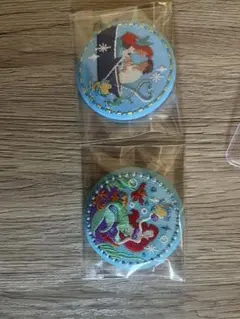 アリエル　ディズニー刺繍缶バッジ　2個セット