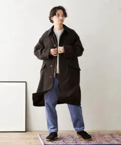 HIGH LAND WOOL オーバーサイズ　バルマカーンコート　ブラウン　茶