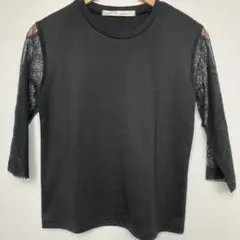 未使用品　レース袖 黒 五分袖 トップス