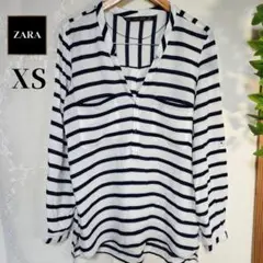 ZARABASIC ザラ ストライプ 長袖 シャツ ブラウス 薄手 EUR XS