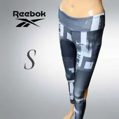 Reebok スポーツレギンス タイツ スパッツ グラフィック柄 チャコールのサムネイル