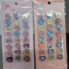 ハローキティ、マイメロディおはじきシール　2点セット