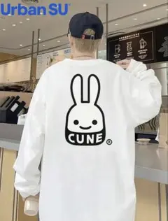 CUNE プリント 長袖 バックプリント シャツ 白 Ｌ