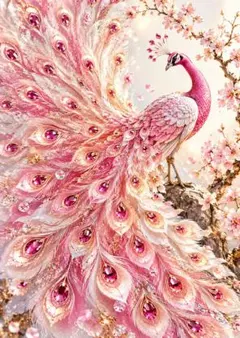 孔雀と桜 アートポスター インテリア 絵画