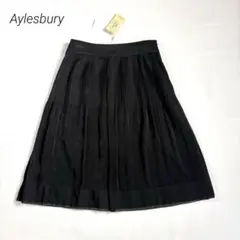 新品✨【アリスバーリー】M 膝丈フレアスカート プリーツ　ブラックのサムネイル