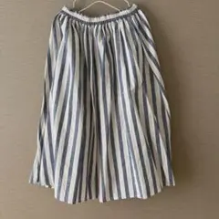 春夏！サマンサモスモス 　綿麻ストライプフレアスカート