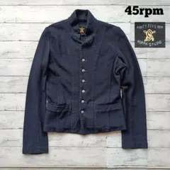 希少 45rpm ウールジャケット 紺 銀ボタン M チロリアン レディース