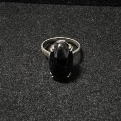 ブラック ストーン ヴィンテージ風 シルバー アンティーク リング silver