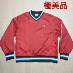 極美品 champion チャンピオン プルオーバーナイロンジャケット Vジャン