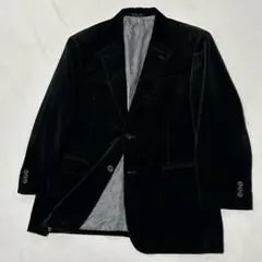 90s レーヨン ベロア テーラードジャケット ブラック お兄系 モードロック