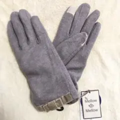 レディース手袋　タッチパネル対応グレー 21cm〜22cm