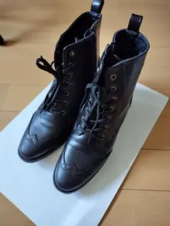 編み上げショートブーツ　黒　卒業式
