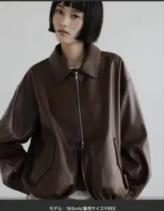 ローリーズファーム　レザーバルーンブルゾン