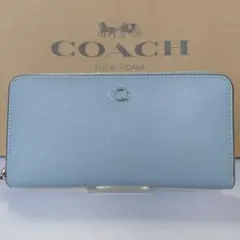 新品 COACH 長財布 ラウンドジップ アコーディオン プール CJ884