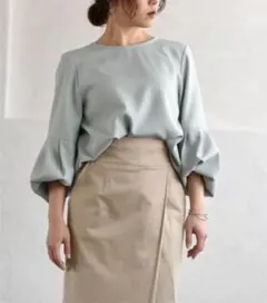 ♡新品未使用♡k＊♡ボリュームスリーブブラウス♡ミントのサムネイル