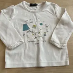 ベベ✳︎白いカットソー➕ぽんぽん付レギンスセット