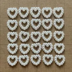 【まとめ割あり♡】ネイルパーツ　25個　ハート　パール　ぷっくり　ホワイト