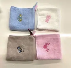 ループ付タオルハンカチ4枚セット