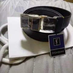 Yves Saint Laurent 黒 牛革 ベルト　新品未使用品訳あり