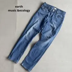 【アースミュージック&エコロジー】デニムスキニーパンツ　ストレッチ　ブルー系/M