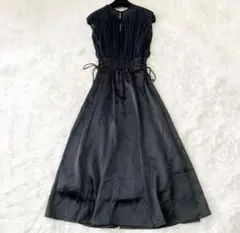 消去前【週末sale】美品 リリーブラウン サイドリボンサテン ロングワンピース