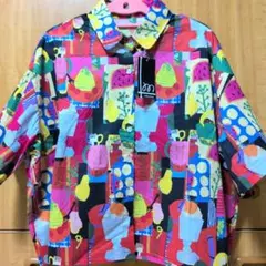 m collection 総柄 半袖シャツ マルチカラー