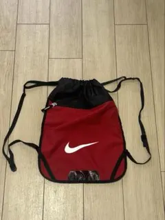 90sNIKE ナイキ ナップサック ジムサック 赤×黒 ロゴ入り古着ストリート